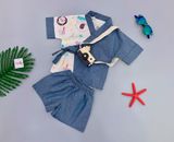  [15-19kg] Đồ Bộ YuKaTa Bé Trai - Trắng Sư Tử Hươu 