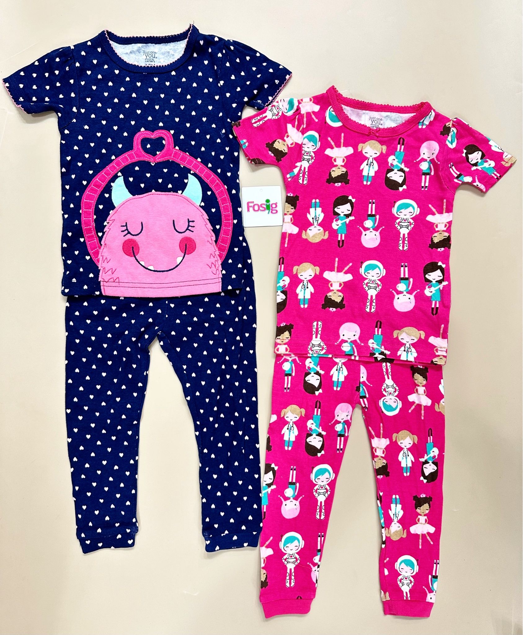 6-9kg; 14-15kg; 18-19kg Set 2 đồ bộ tay ngắn quần dài cho bé gái-S2b02G