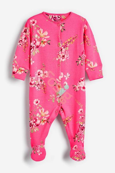  [nb-3m] Sleepsuit Baby Bé Gái - Hồng Đậm Hoa 