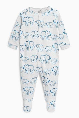  [3m] Sleepsuit Baby Bé Trai - Xám Voi Xanh 