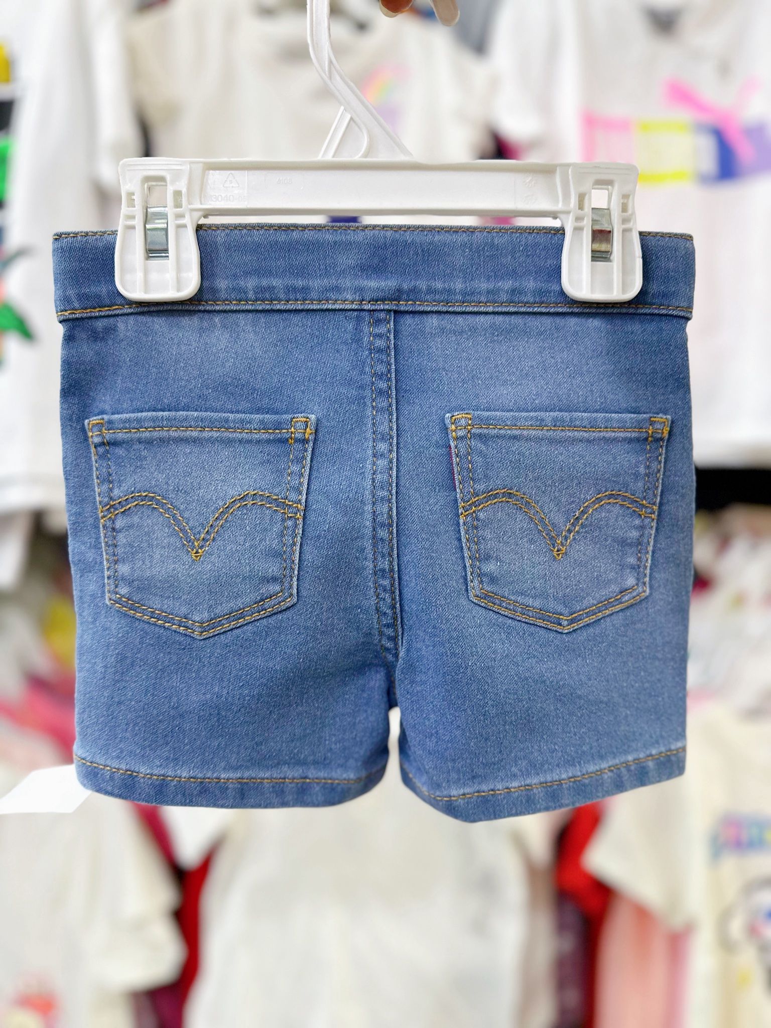 12-14kg; 18-20kg 3Y-6Y Quần short jaens L.v bé gái tăng đơ ẩn, đai trơn- Xanh đai trơn Bốn QS02