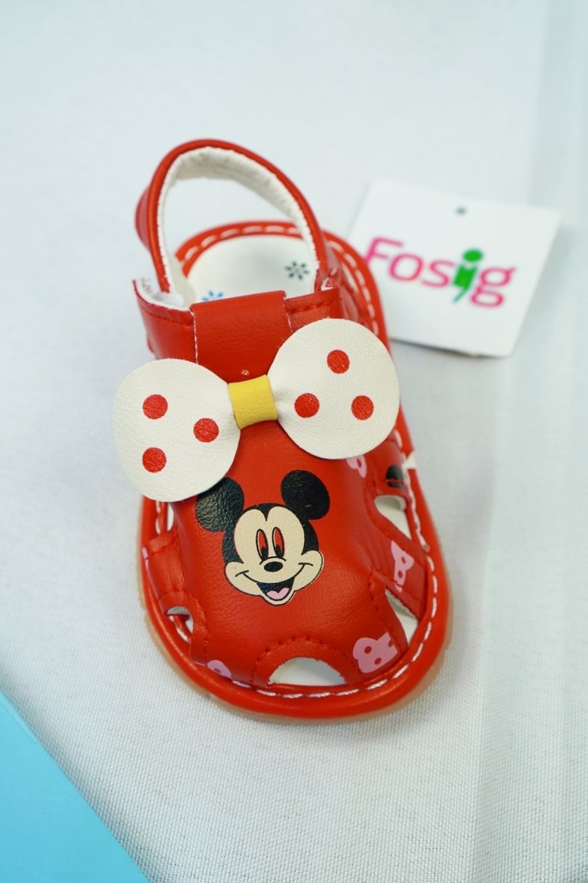  [10-13cm] Giày Sandal Cho Bé Gái - Đỏ Mickey 