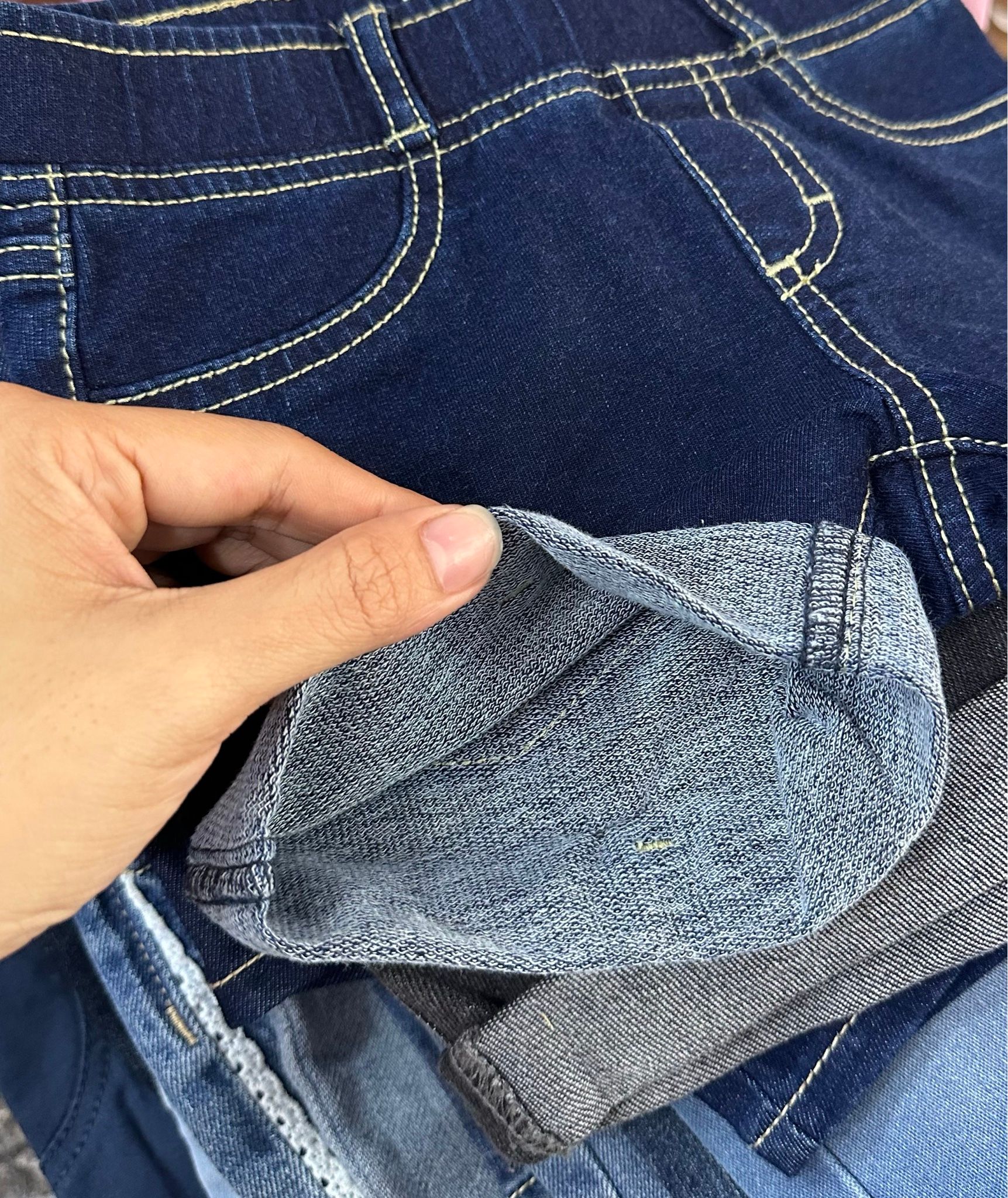 18-20kg 6Y Quần short jaens L.v bé gái tăng đơ ẩn- Navy kiểu QS02