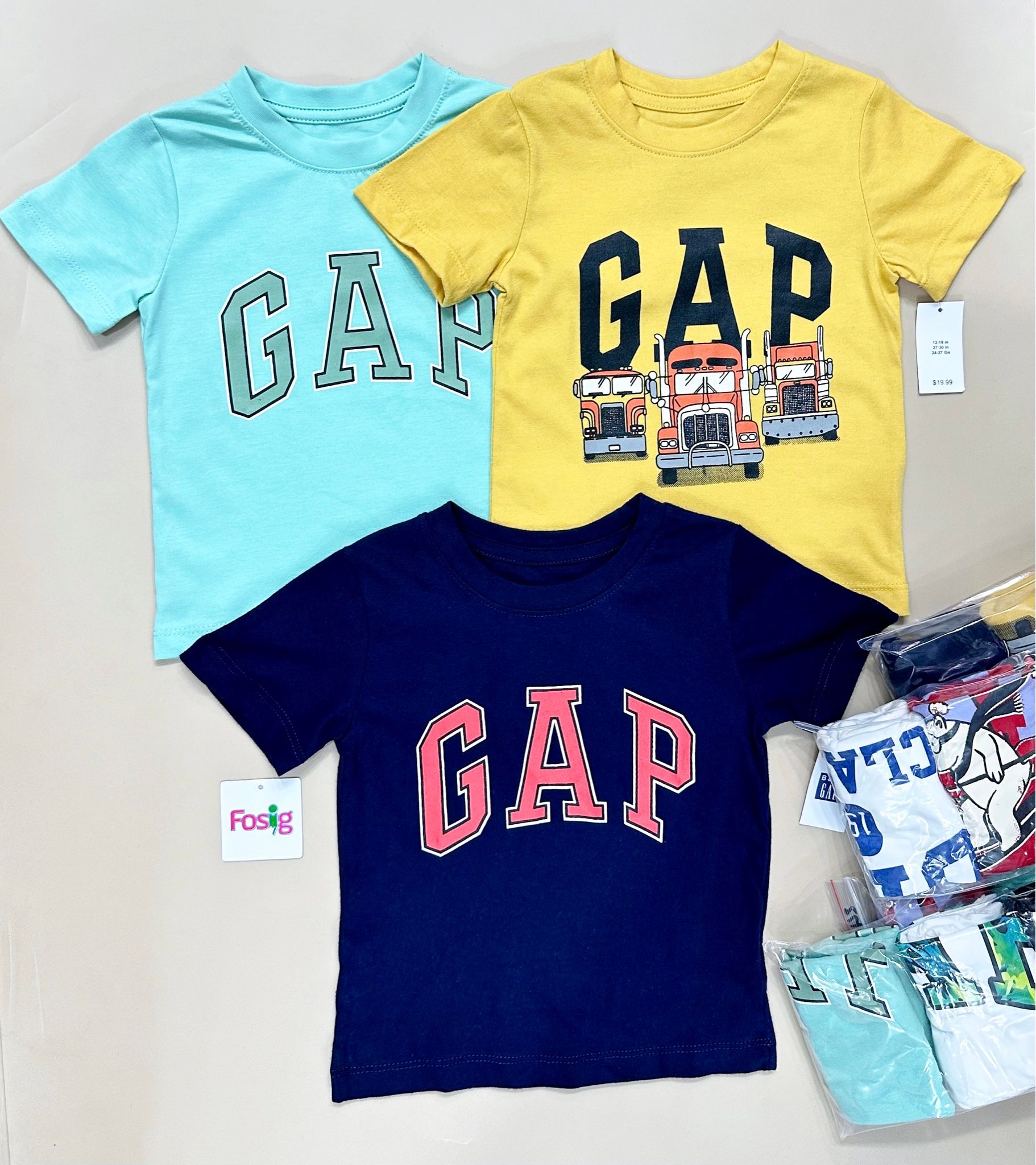 9-18kg Set 3 áo thun tay ngắn bé trai GP sang xịn mịn- S3A15