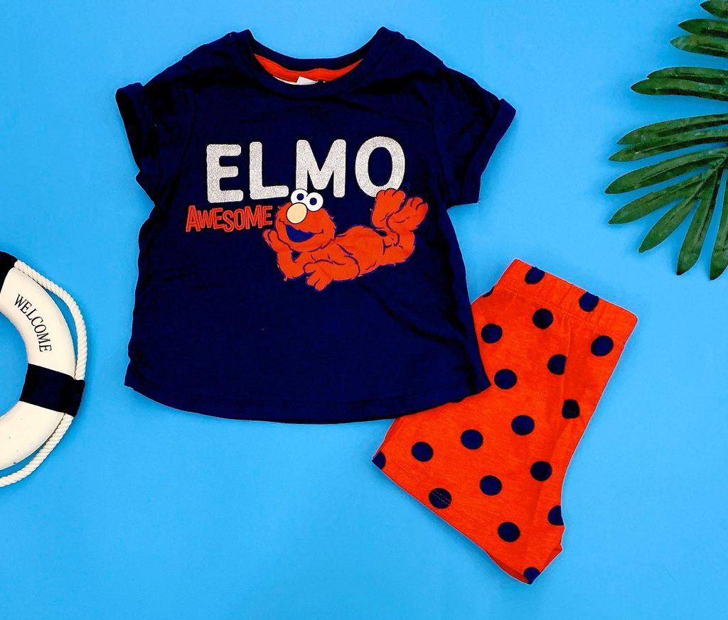  [9-18kg] Đồ Bộ Sesame Street [Boy] - Navy Elmo 