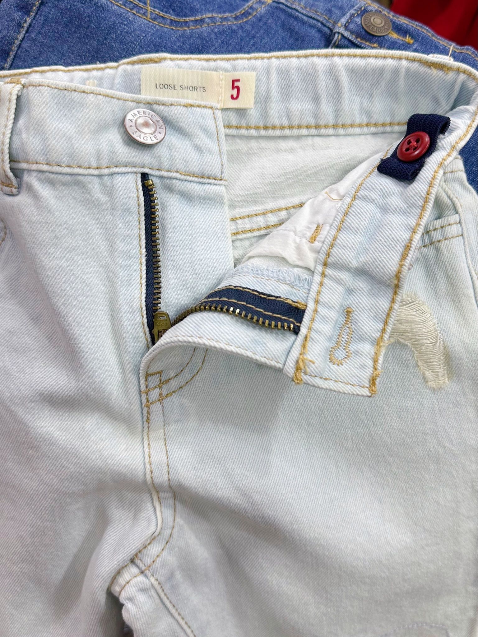 16-18kg; 23-28kg 5Y-8Y Quần short jaens L.v bé gái tăng đơ ẩn- Trắng cào QS02