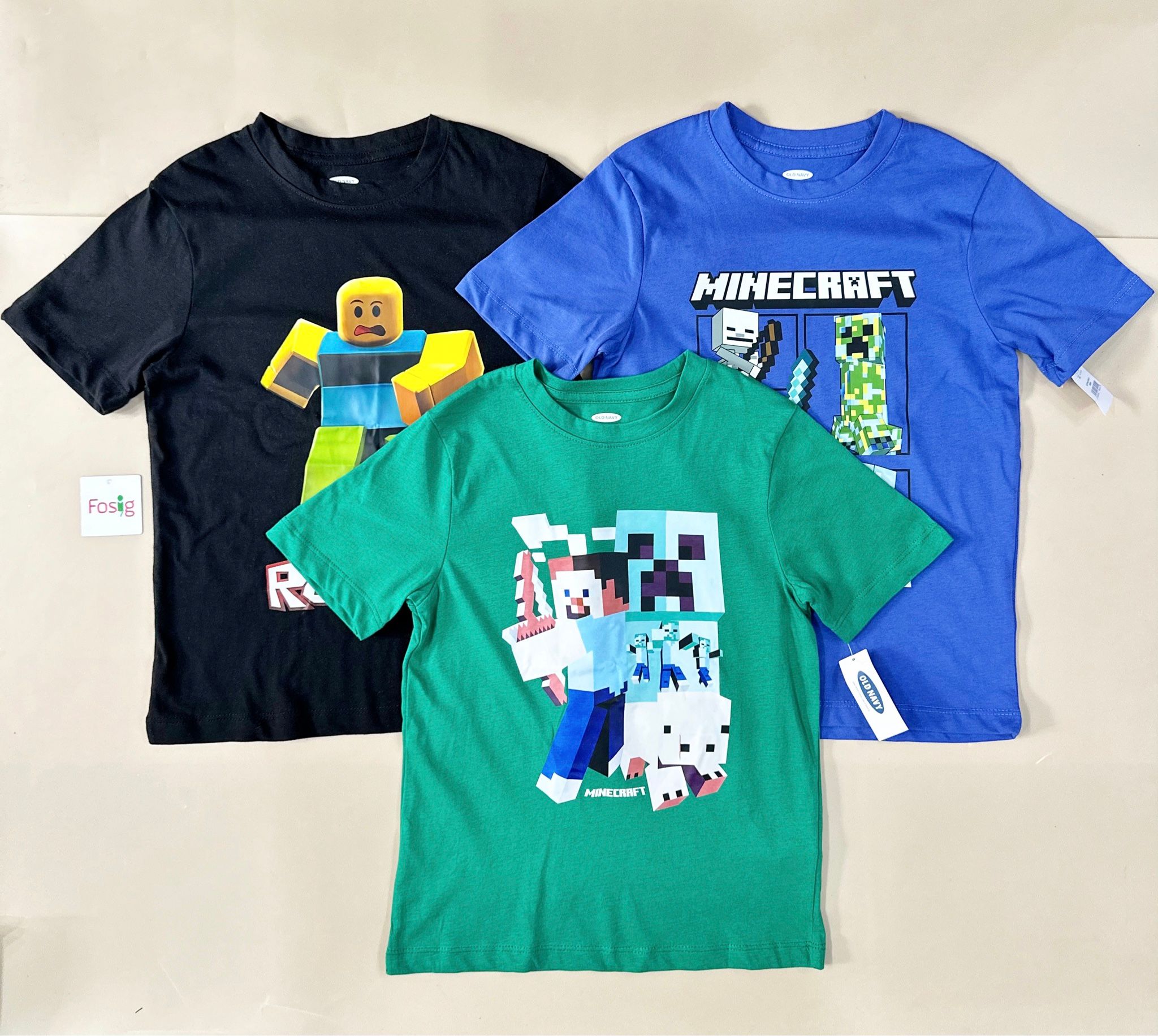 25-30kg; 35-45kg XS-2XL Set 3 áo ROBLOX, áo minecraft tay ngắn xịn. Tự tin, Cực ngầu- S3A17