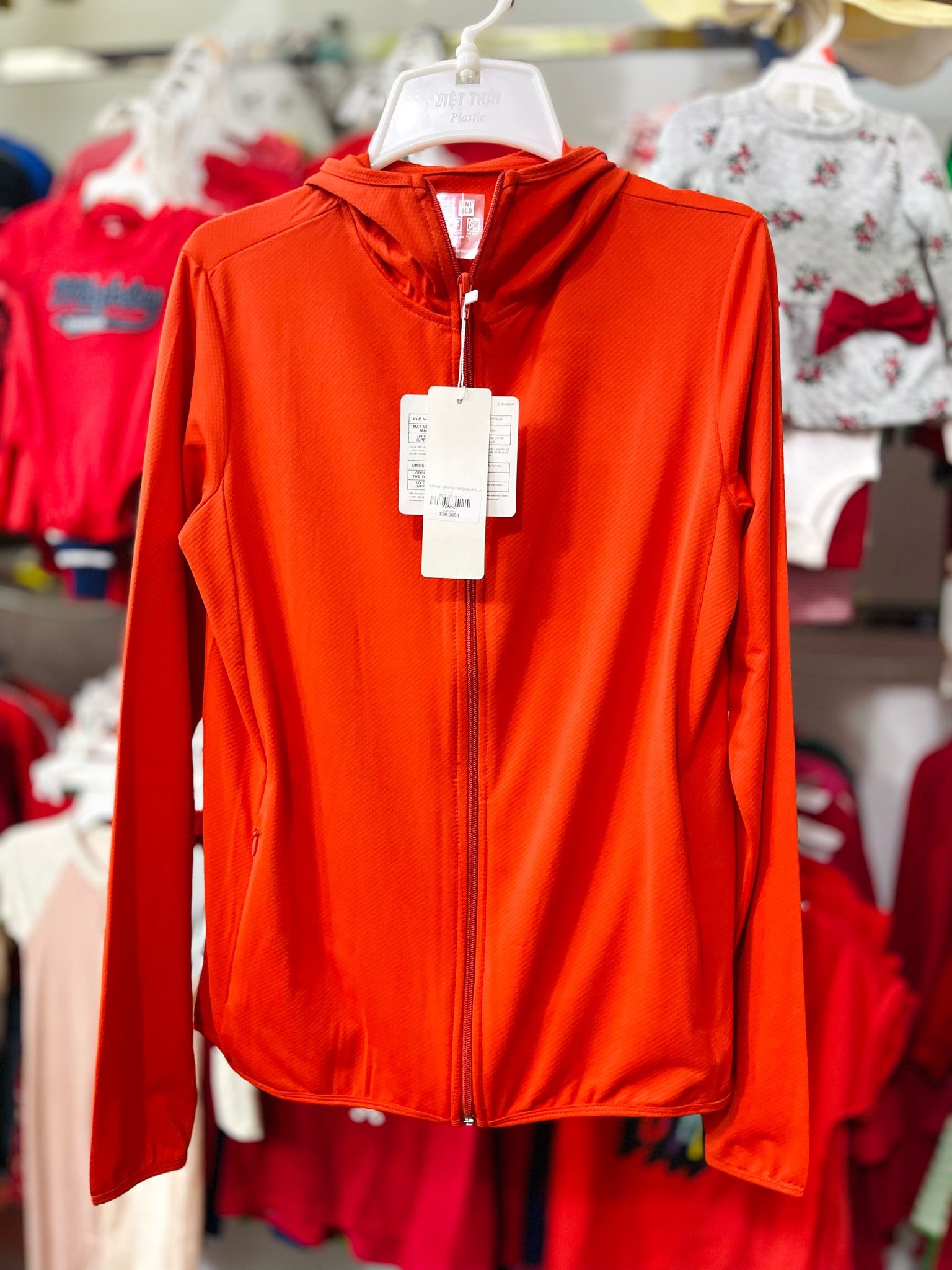 L-XL-XXL Áo khoác chống nắng người lớn cho nữ Uni- Đỏ cam ACN