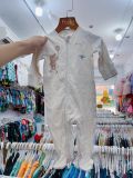  [3-6m] Sleepsuit Có Vớ Khóa Kéo Bé Trai NXT - Kem Sọc Gấu 