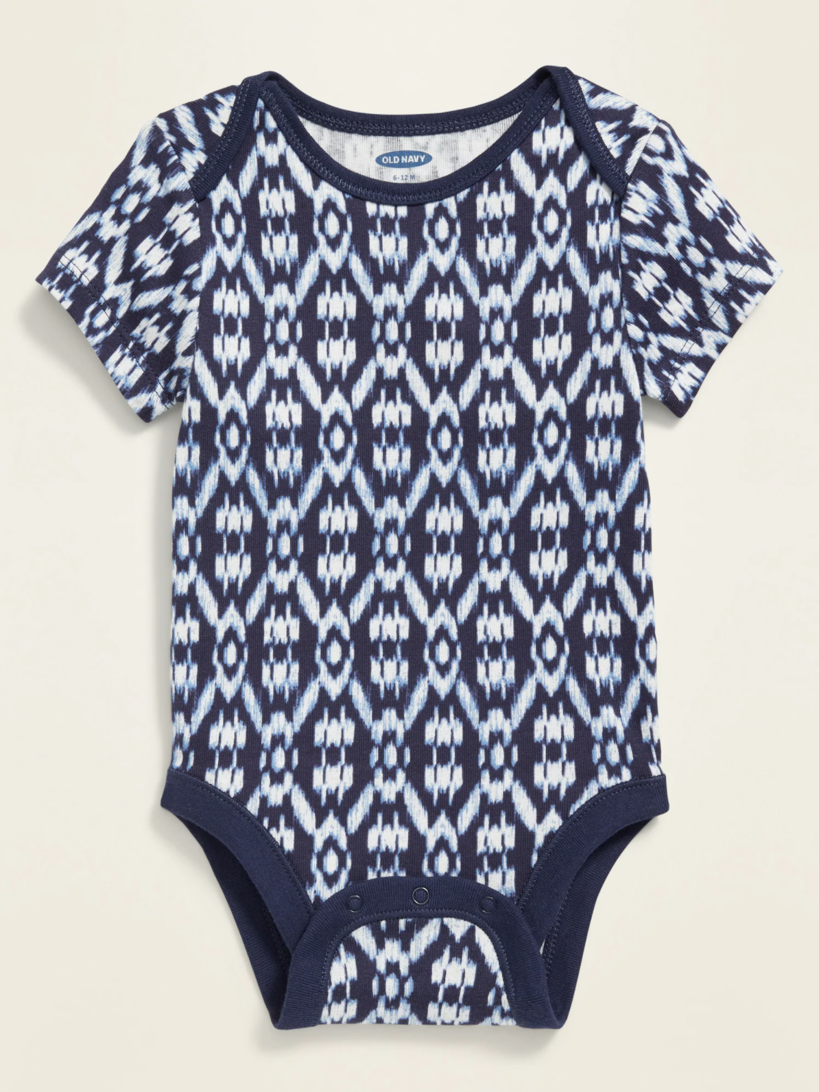  [0-12M] Bodysuit Tay Ngắn Bé Trai ON - Navy Họa Tiết 