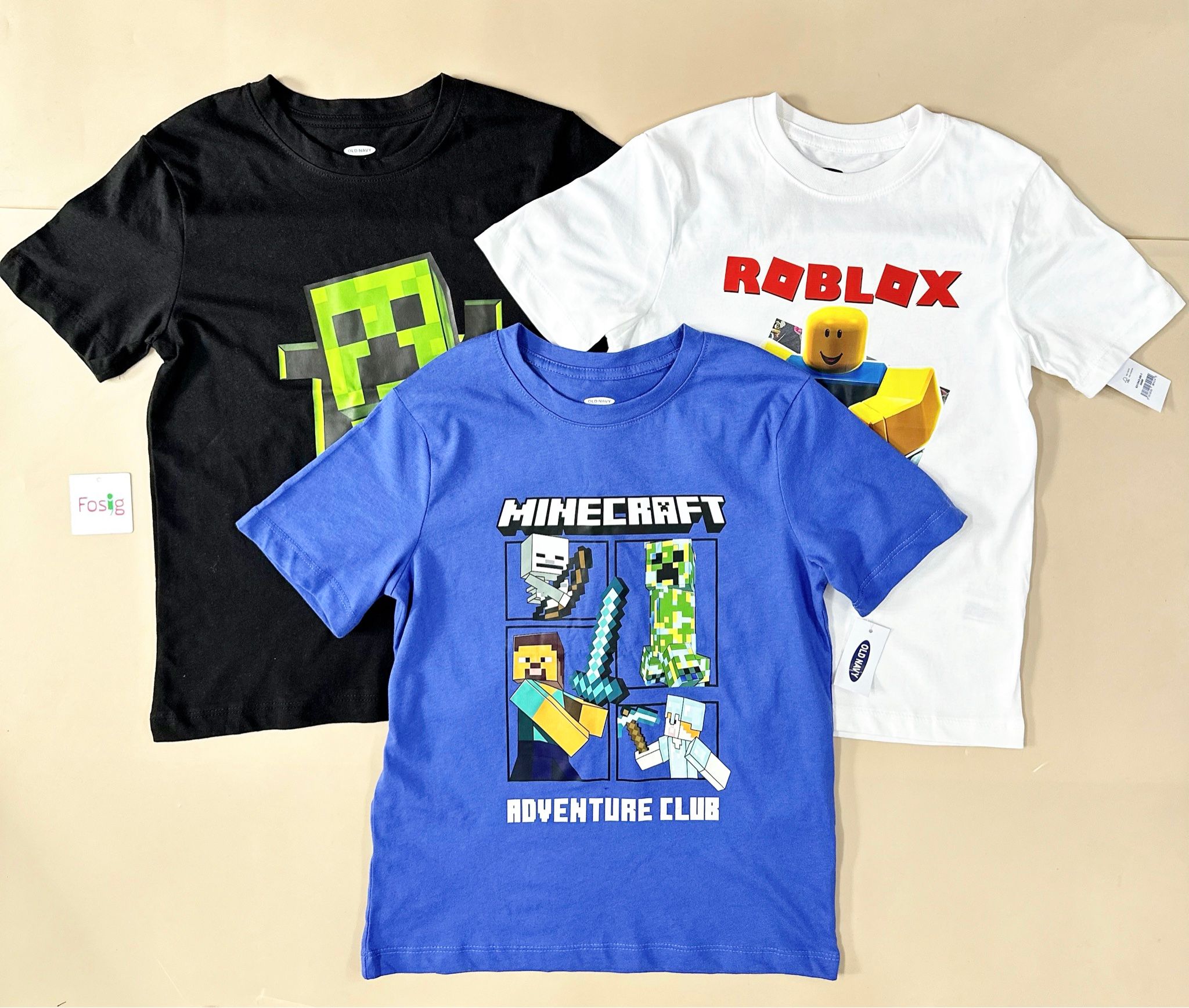 25-30kg; 35-45kg XS-2XL Set 3 áo ROBLOX, áo minecraft tay ngắn xịn. Tự tin, Cực ngầu- S3A17