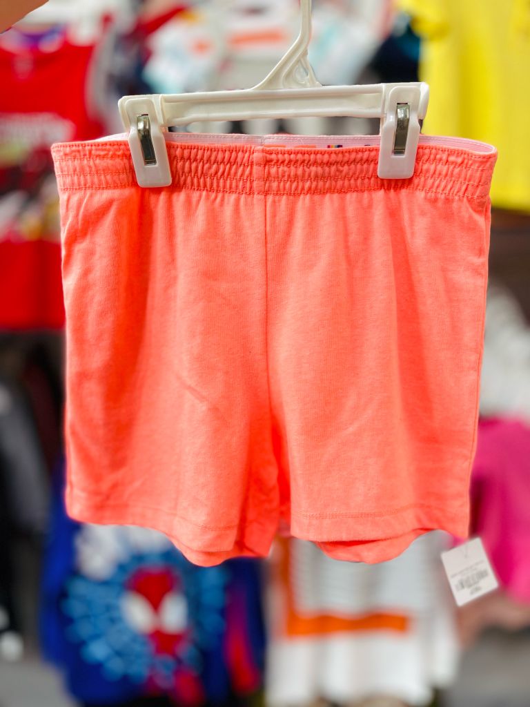 Quần short bé gái- Cam dạ quang
