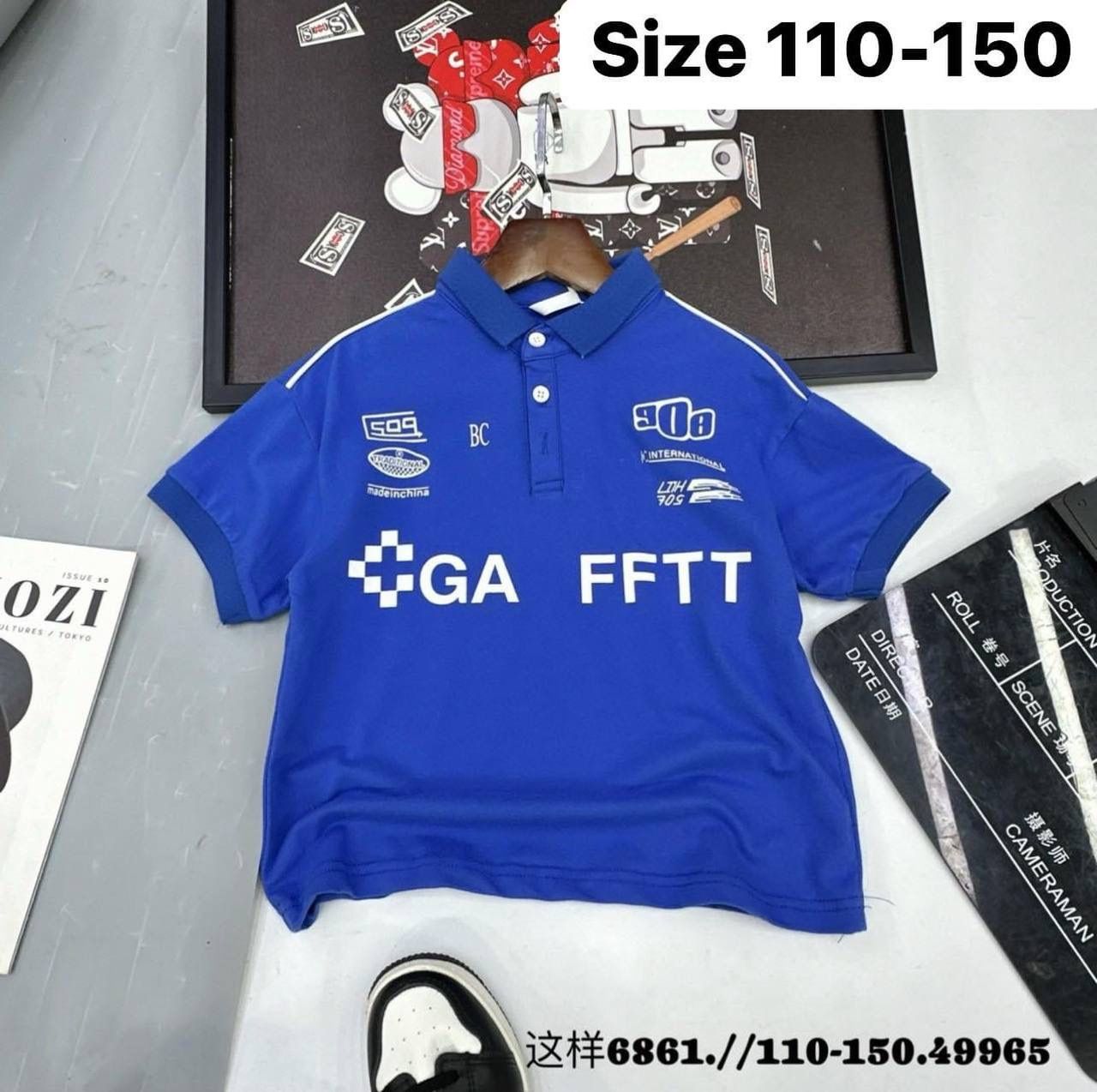  [13-28kg] Áo Thun Polo Tay Ngắn Bé Trai - Xanh Dương GAFFTT 