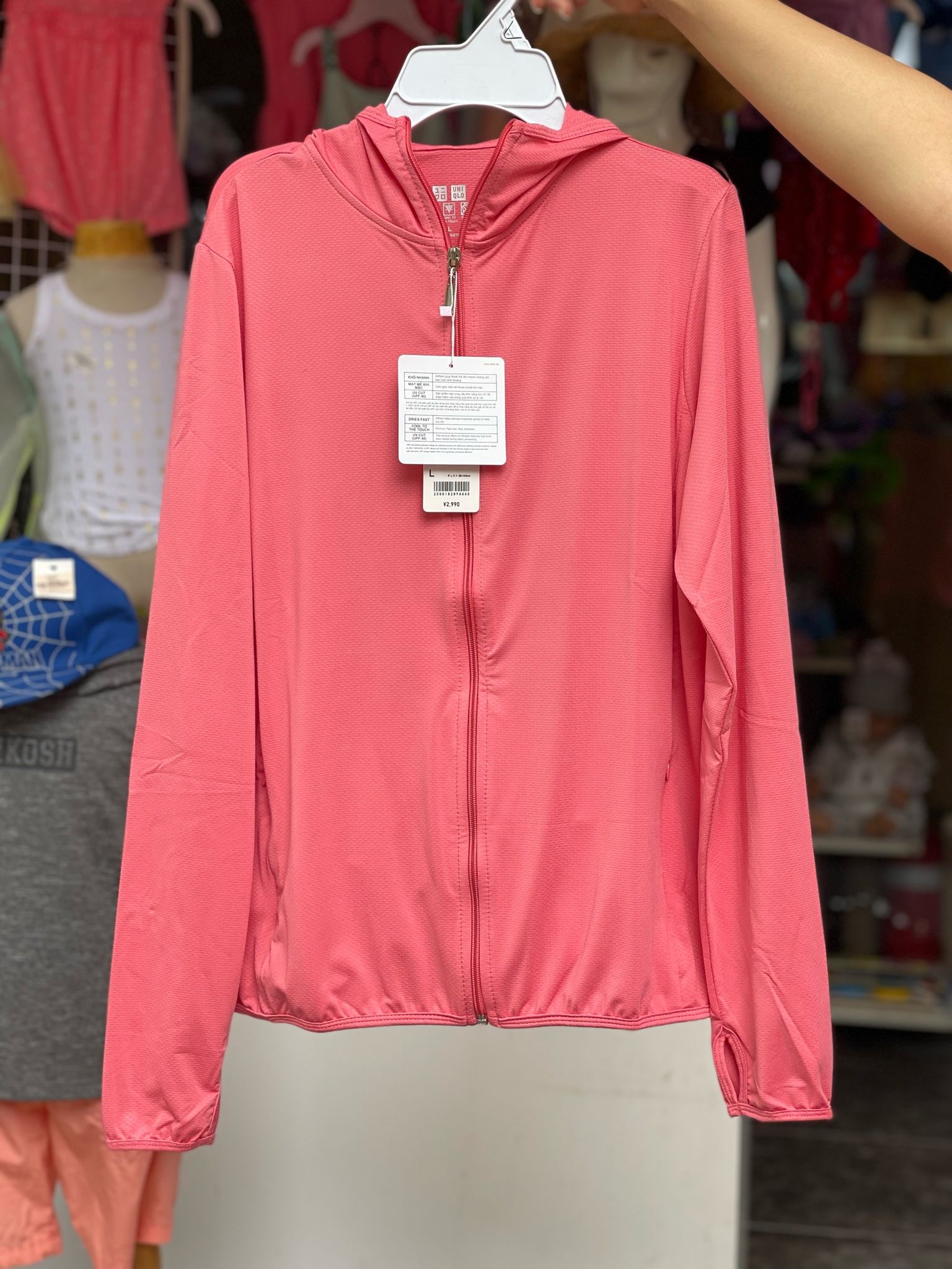 L-XXL Áo khoác chống nắng người lớn cho nữ Uni- Hồng ACN