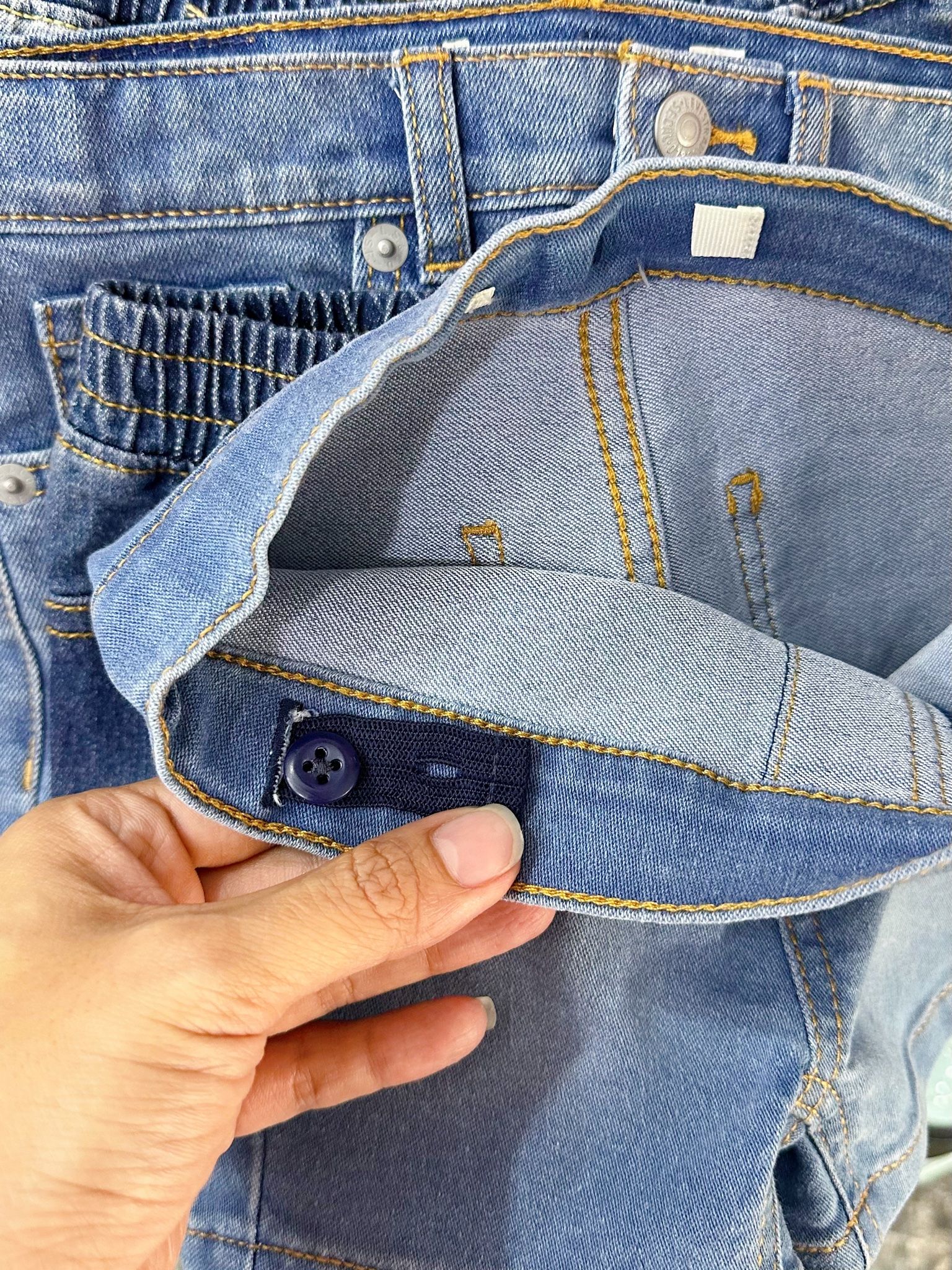 12-14kg; 18-20kg 3Y-6Y Quần short jaens L.v bé gái tăng đơ ẩn, đai trơn- Xanh đai trơn Bốn QS02