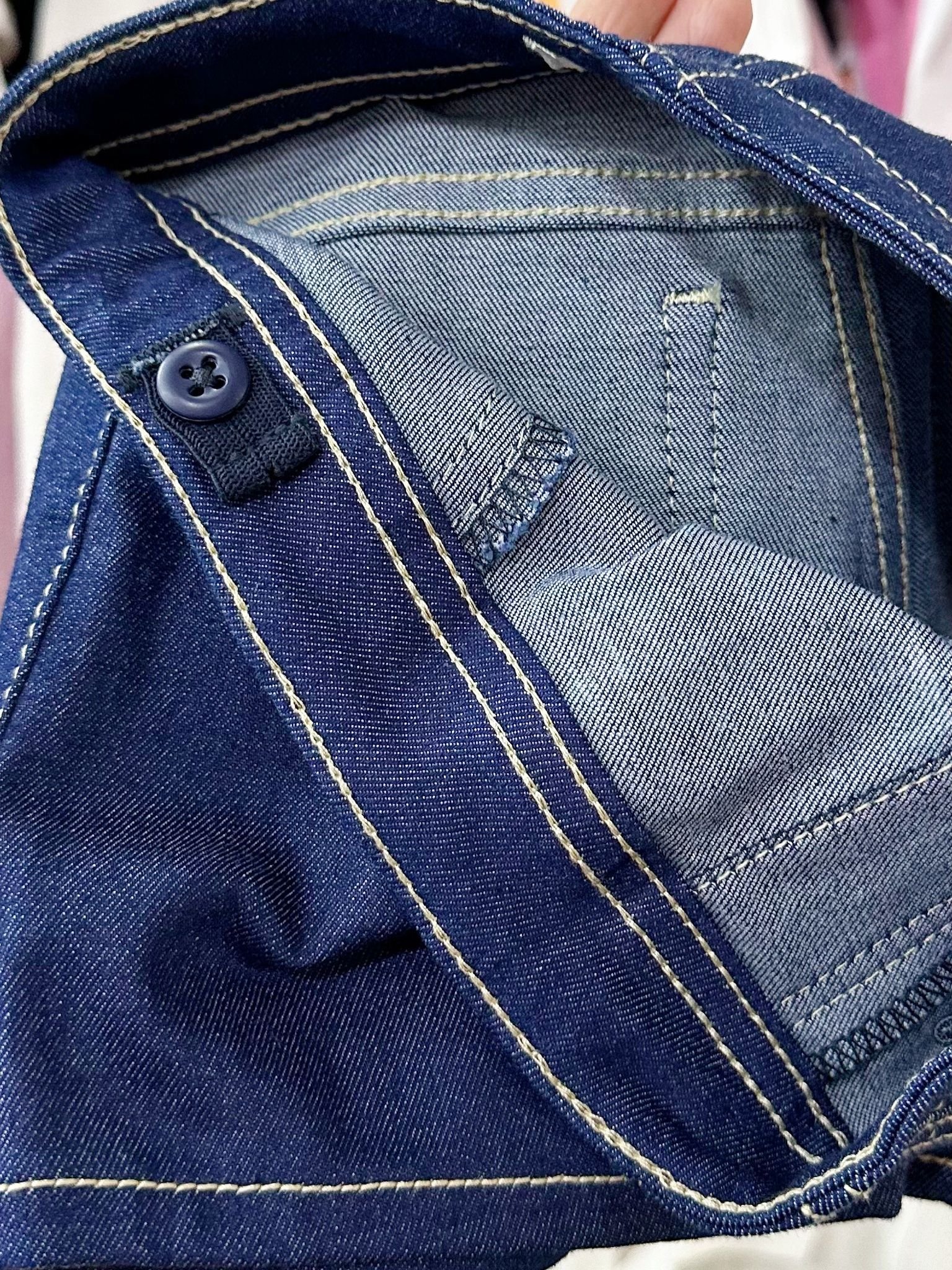 19-23kg 7Y Quần short jaens L.v bé gái tăng đơ ẩn, đai trơn- Navy đai trơn nhạt QS02