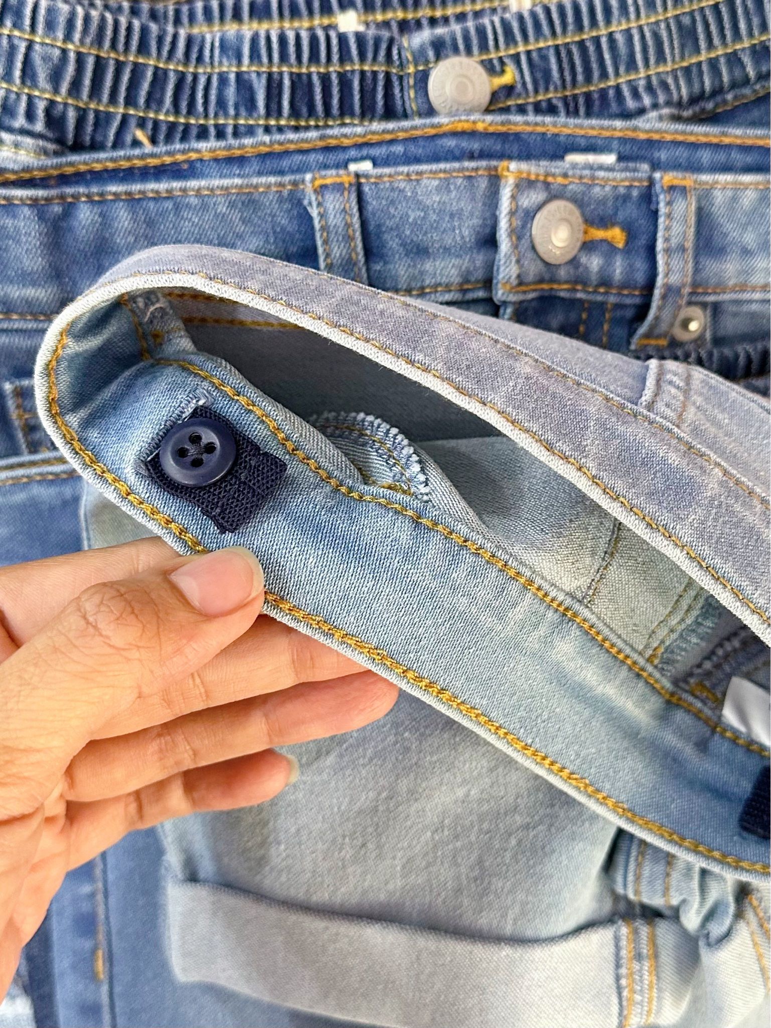 12-14kg; 18-20kg 3Y-6Y Quần short jaens L.v bé gái tăng đơ ẩn, đai trơn- Xanh đai trơn NĂM QS02