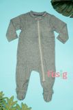  [3-6M] Sleepsuit Khóa Kéo Có Vớ Bé Trai ON - Xám Đen Nỉ 