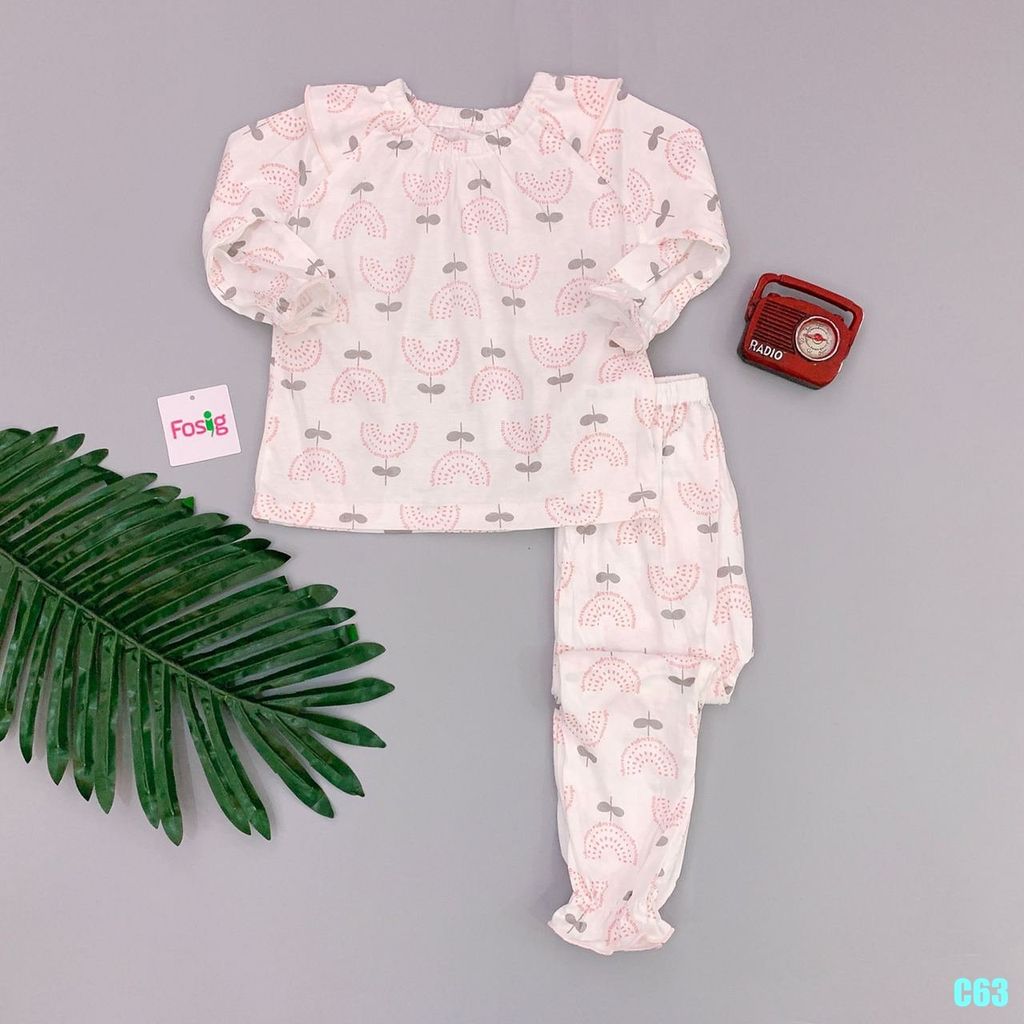 Đồ Bộ Dài Bé Gái Moimolpi - Hoa Chấm Hồng