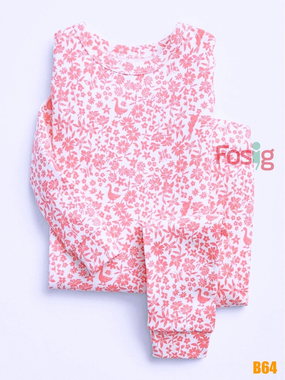 Đồ Bộ Dài Bé Gái Baby Gap - Trắng Hoa Hồng