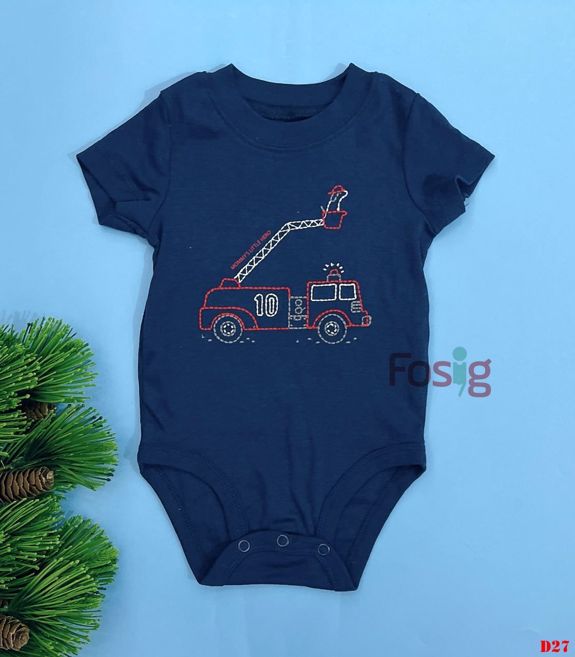 Bodysuit Tay Ngắn Bé Trai Cter - Xanh Xe 10