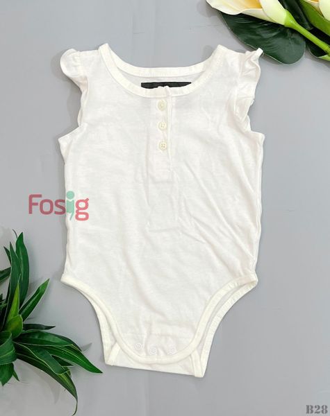  [0-3m] Bodysuit Cánh Tiên Bé Gái Oskos - Trắng Trơn CT 