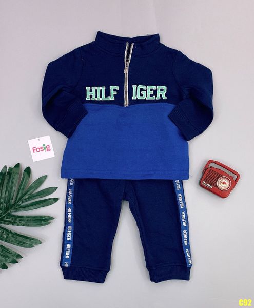  [6-9m] Đồ Bộ Nỉ Bé Trai Tommy Hilfiger - Navy Hilfiger 