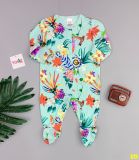  [3-6m] Sleepsuit Bé Gái Next Baby - Xanh Hoa Chim 