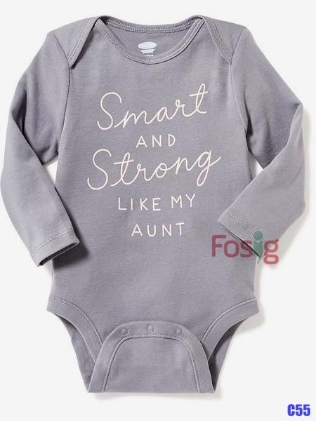  [3-6M] Bodysuit Tay Dài Bé Gái ON - Xám Smart Hồng 