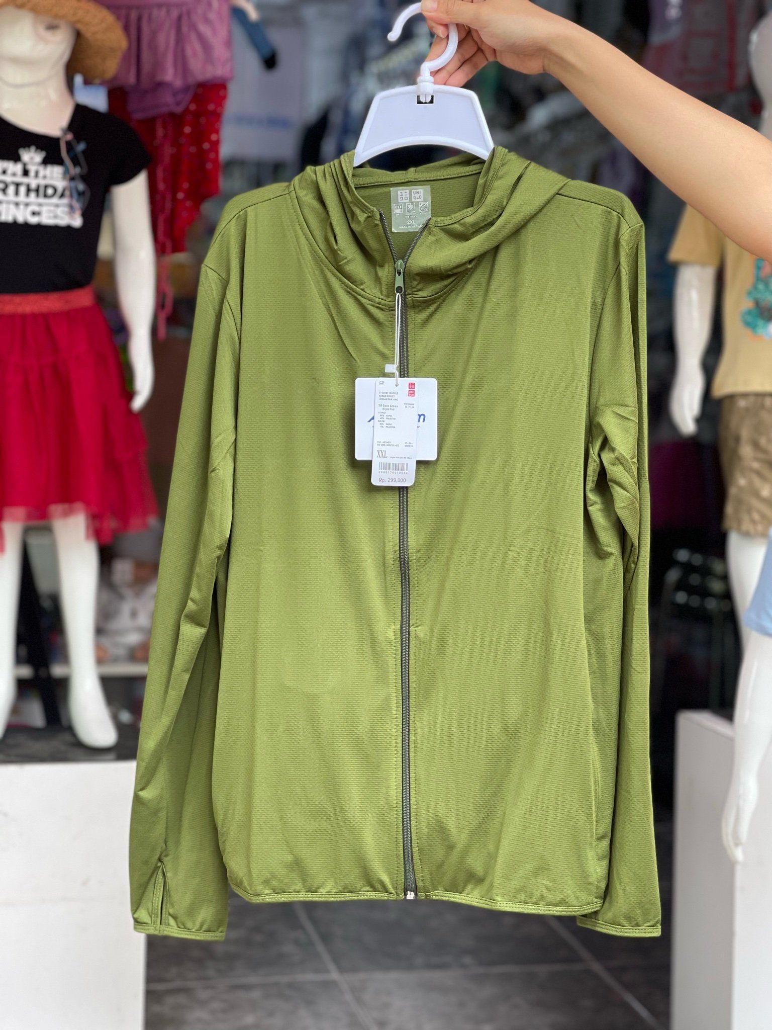 XXL Áo khoác chống nắng người lớn cho nữ Uni- Xanh lá ACN