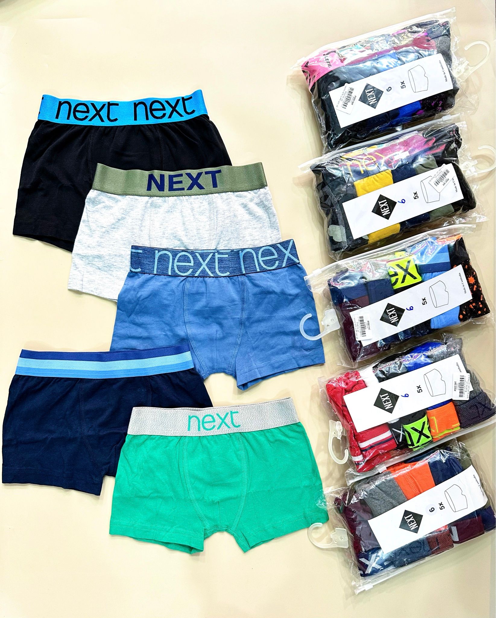 12-30kg 3T-10T Set 5 quần boxer bé trai- S5Q01