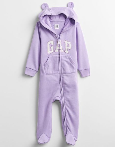  [0-6m] Sleepsuit Da Cá Có Vớ Khóa Kéo Bé Gái GP - Tím GP 