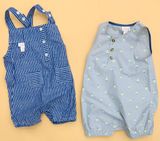  [0-3m] Romper Đùi Cat & Jack [Boy] - Xanh Sọc Trắng 