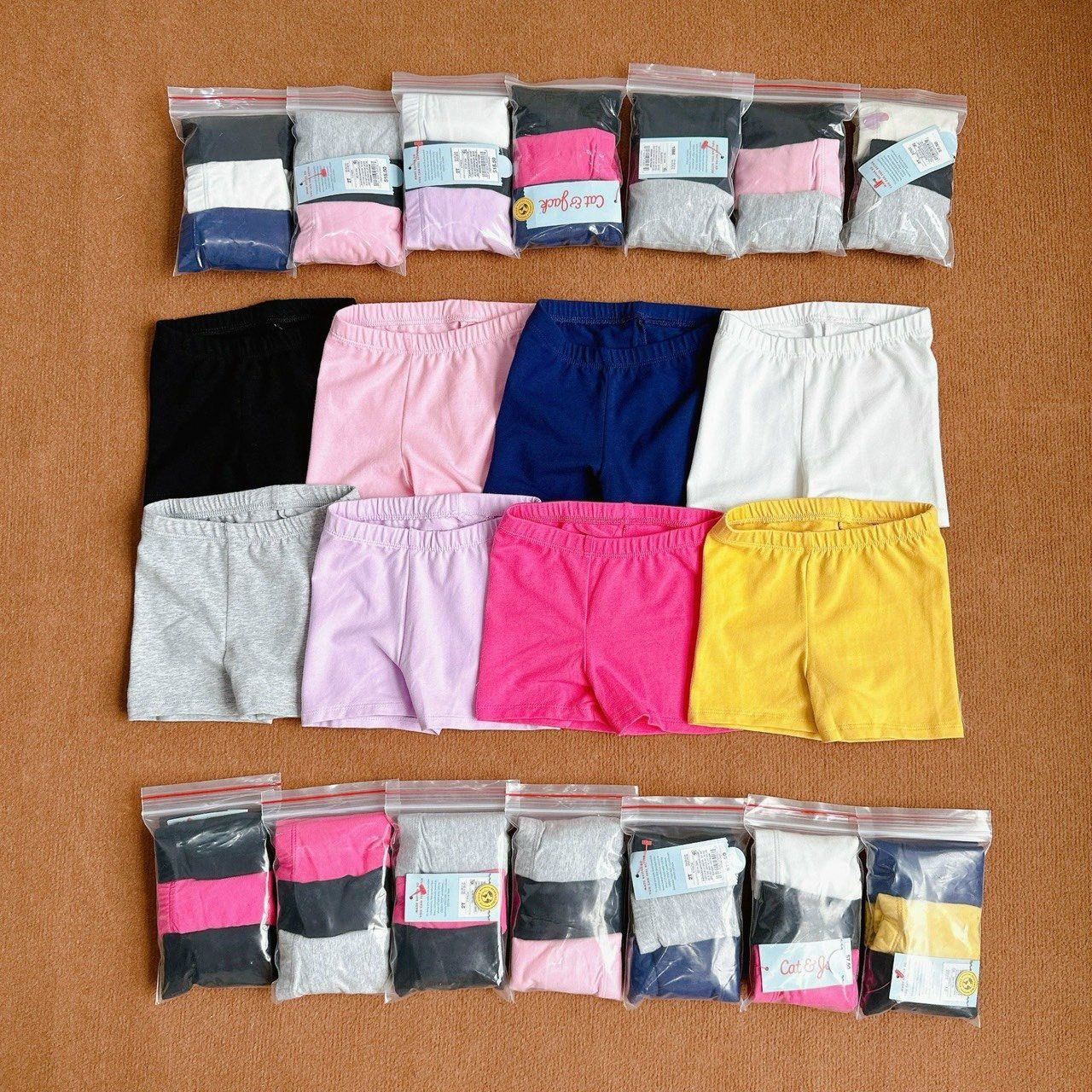 8-16kg Set 3 Quần thun legging lửng CJ cho Bé Gái- Set ngẫu nhiên