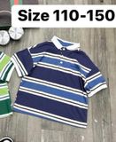  [13-28kg] Áo Thun Polo Tay Ngắn Bé Trai - Sọc Navy Xanh 