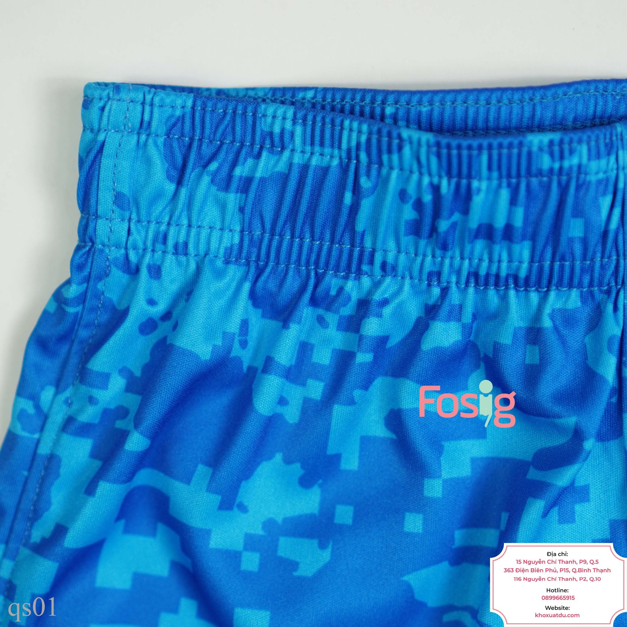  [ 16-17kg; 20-22kg] Quần Short Thun Sport Bé Trai Under - Xanh Dương Camo 