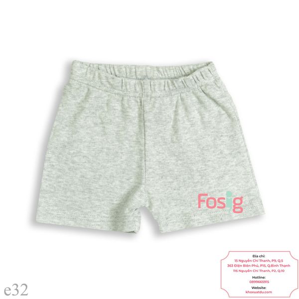  [3-6m] Quần Short Cotton Bé Trai QSBT - Xám Nhạt 