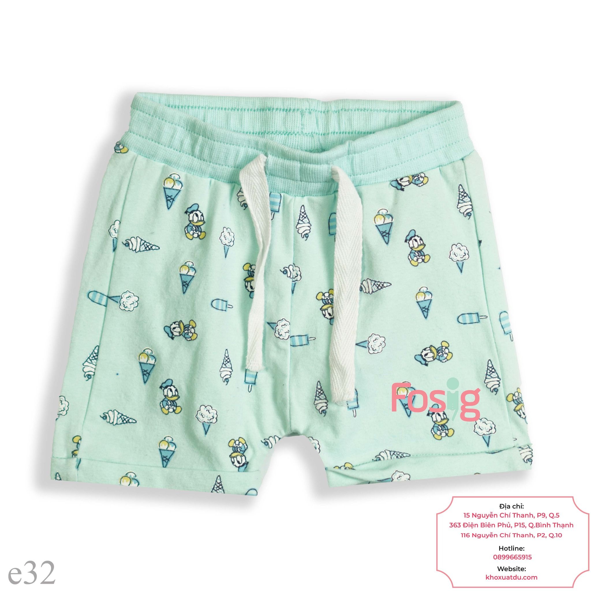  [1m-6m] Quần Short Cotton Bé Trai QSBT - Xanh Trời Kem 