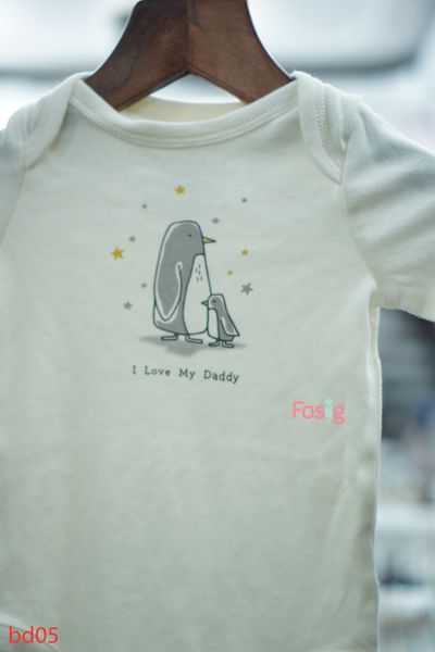  [6m-12m] Bodysuit Tay Dài Bé Trai GP - Kem Cánh Cụt 