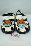  [11-12.5cm] Giày Sandal Có Kèn Cho Bé Trai - Đen Trắng Mèo 