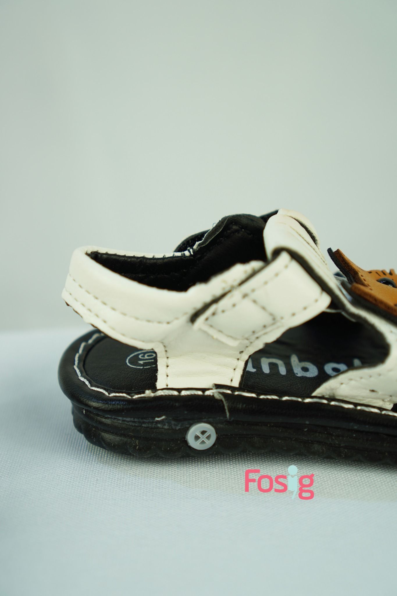  [11-12.5cm] Giày Sandal Có Kèn Cho Bé Trai - Đen Trắng Mèo 