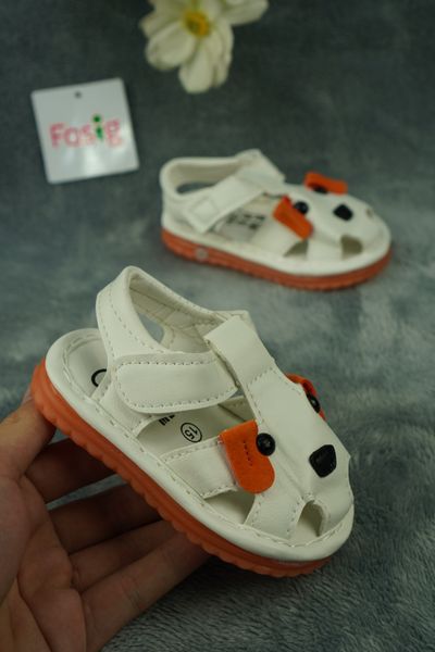  [11cm>] Giày Sandal Có kèn Cho Bé Gái - Trắng Chó 