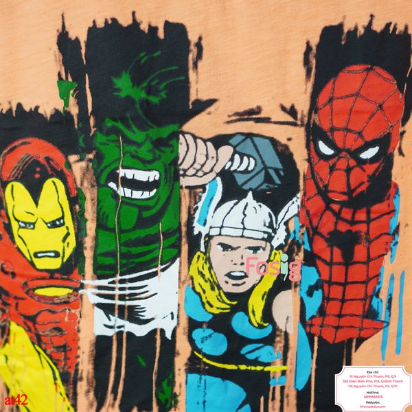 Áo Thun Tay Ngắn Bé Trai Oskos105 - Cam Marvel