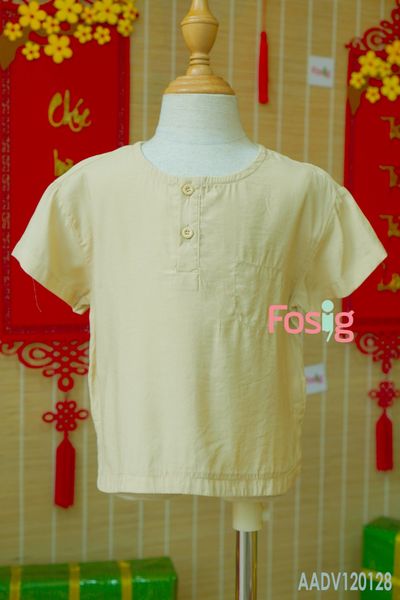  [11-19kg] Áo Sơ Mi Tay Ngắn Bé Trai - Vàng 120128 