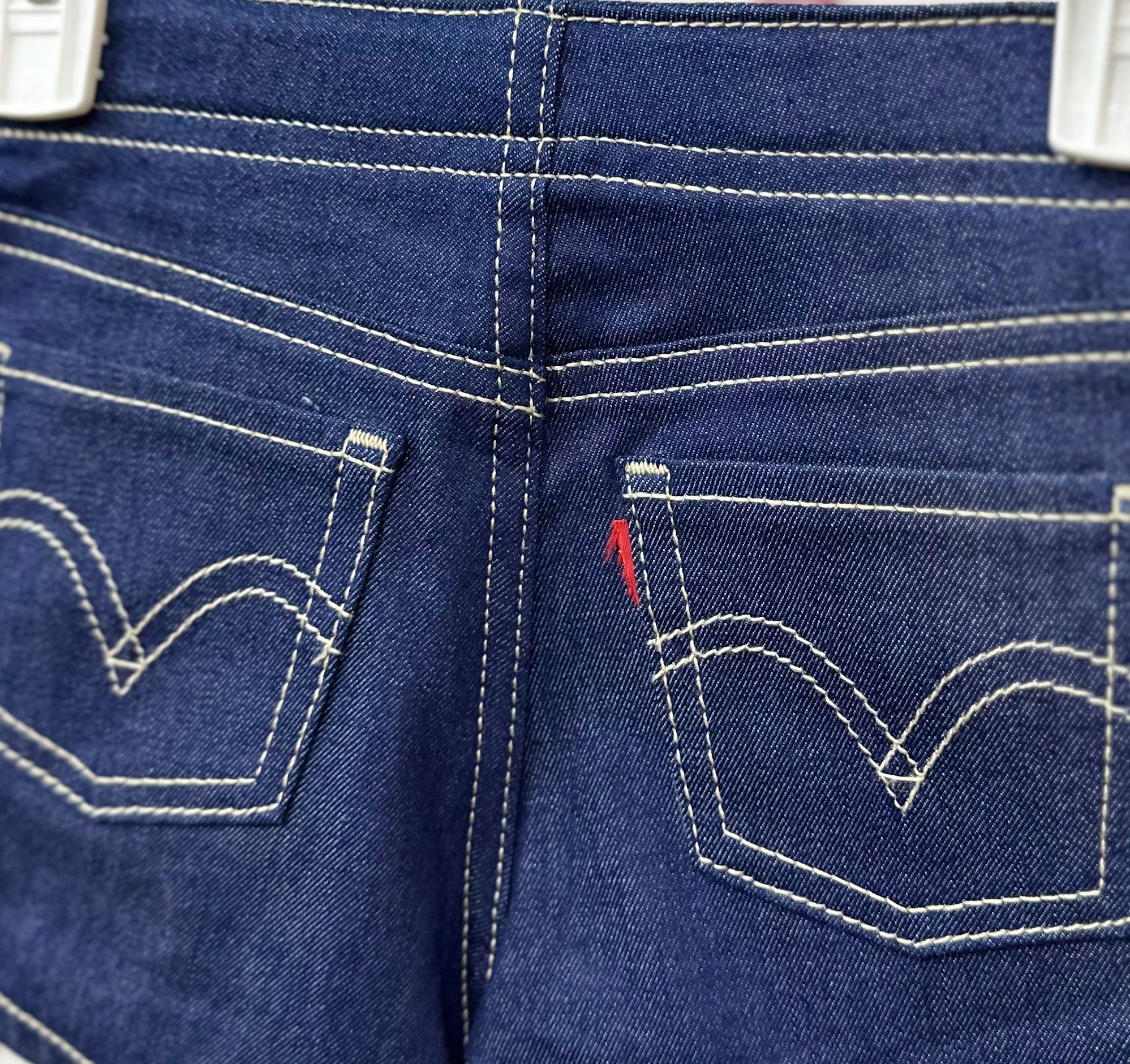 19-23kg 7Y Quần short jaens L.v bé gái tăng đơ ẩn, đai trơn- Navy đai trơn nhạt QS02