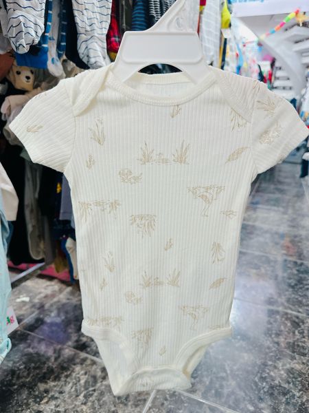  [0-24m] Bodysuit Tay Ngắn Bé Trai Cter50 - Kem Sọc Cỏ Vịt 