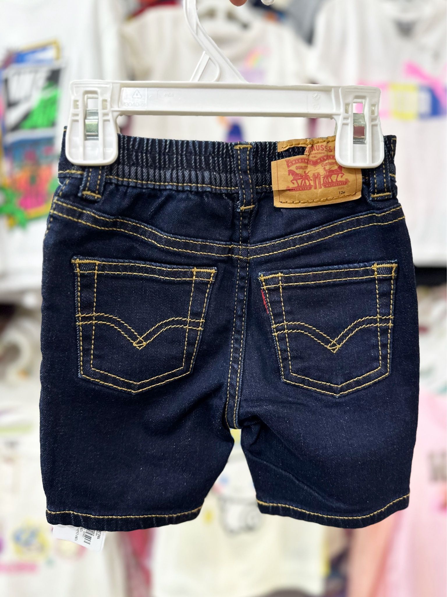 7-9kg 12M Quần short jaens L.v bé gái tăng đơ ẩn- Navy đậm QS02