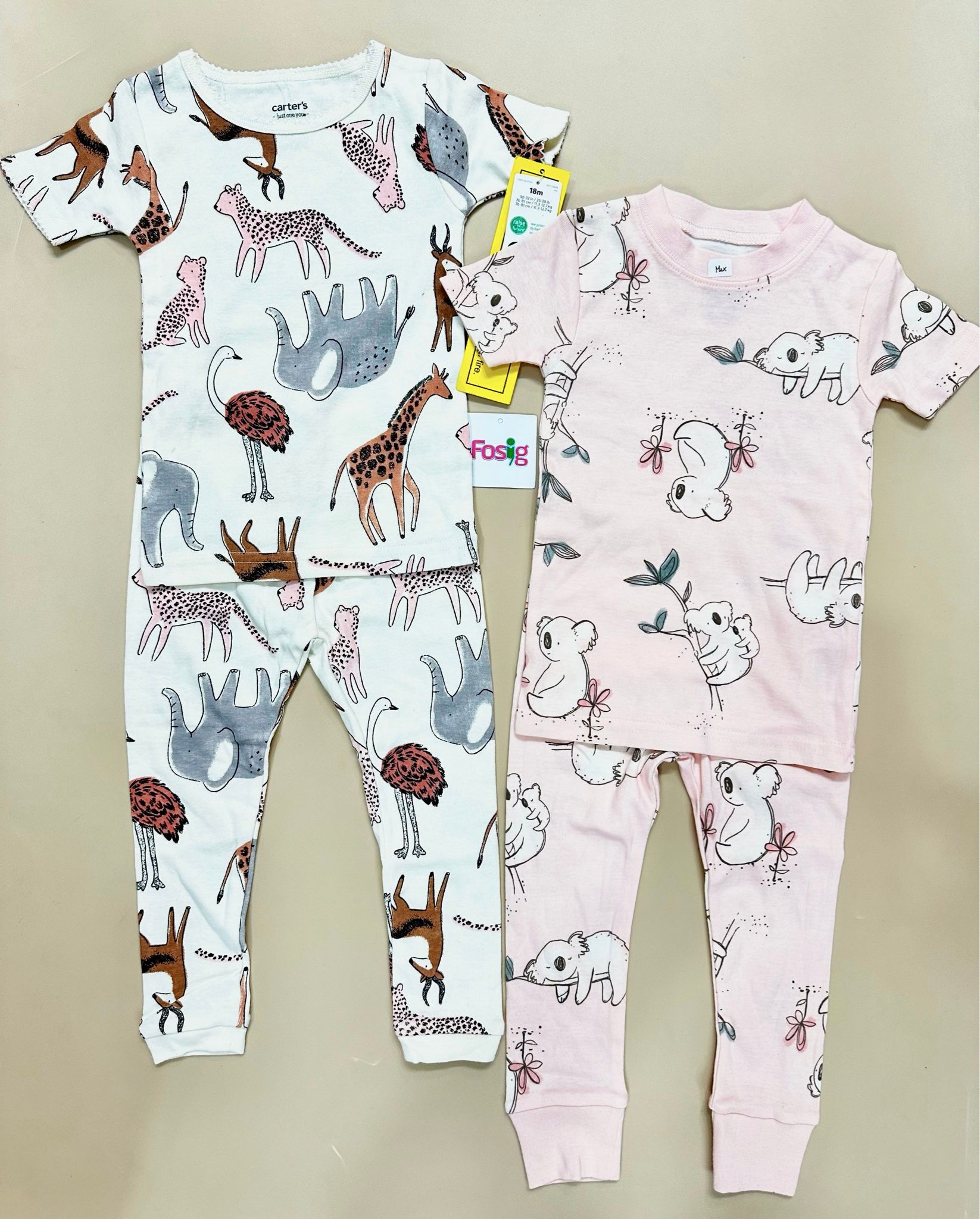 6-9kg; 14-15kg; 18-19kg Set 2 đồ bộ tay ngắn quần dài cho bé gái-S2b02G