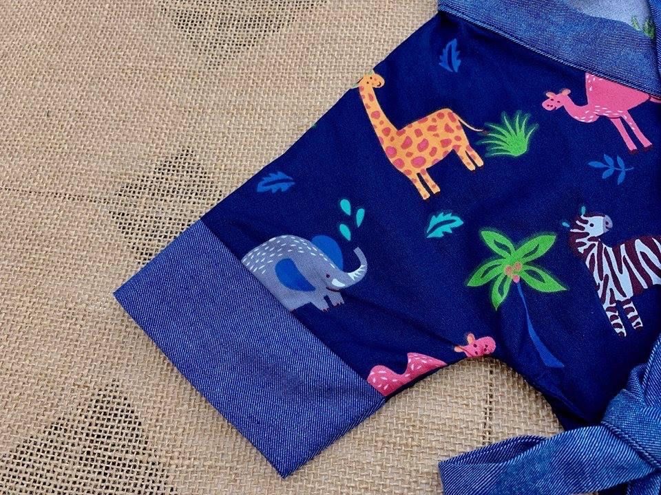  [17-21kg] Đồ Bộ YuKaTa Bé Trai  - Xanh Navy Sở Thú 