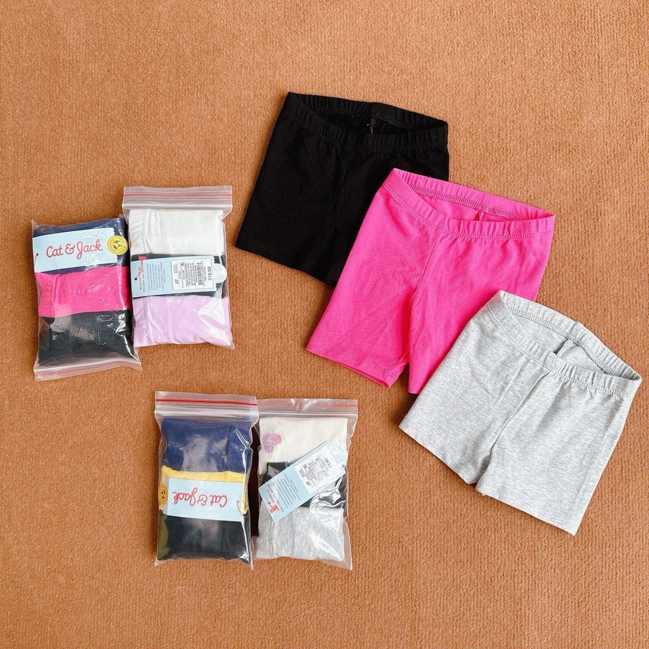8-16kg Set 3 Quần thun legging lửng CJ cho Bé Gái- Set ngẫu nhiên